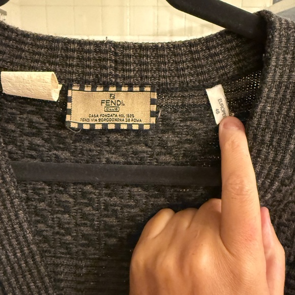Fendi FF Gray and Black Cardigan , Size XL - Picture 2 of 6